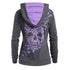 Black Friday Womens Butterflies Skull Hoodie Kangaroo Pocket Hooded Sweatshirt - menochic